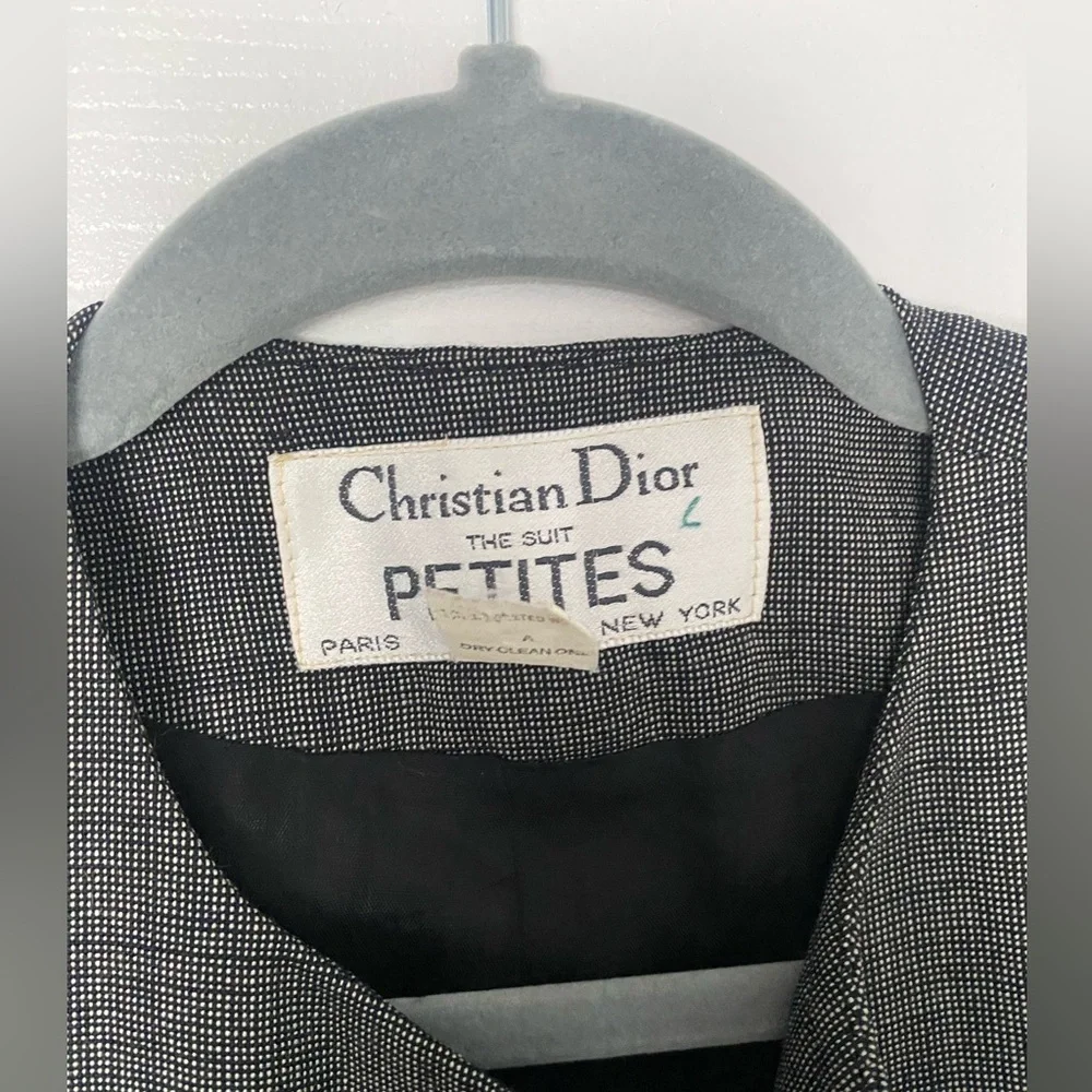 Christian Dior Petite Suit Blazer Top 100% Wool Gray - Size 8